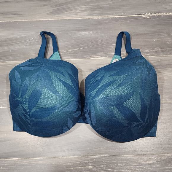 Cacique Other - Cacique Bra 40H Backsmoother Lightly Lined Full‎ Coverage Aqua/Blue